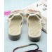 White Embroideried Cotton Flip Flops