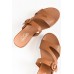 Gertie Tan Leather Buckle Slide