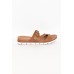 Gertie Tan Leather Buckle Slide